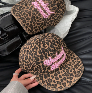 Vintage Leopard Print Baseball Cap Soft Washed Cotton with Pink Embroidery Casual Curved Brim <b>Hat</b> for Y2K - Product Image 3