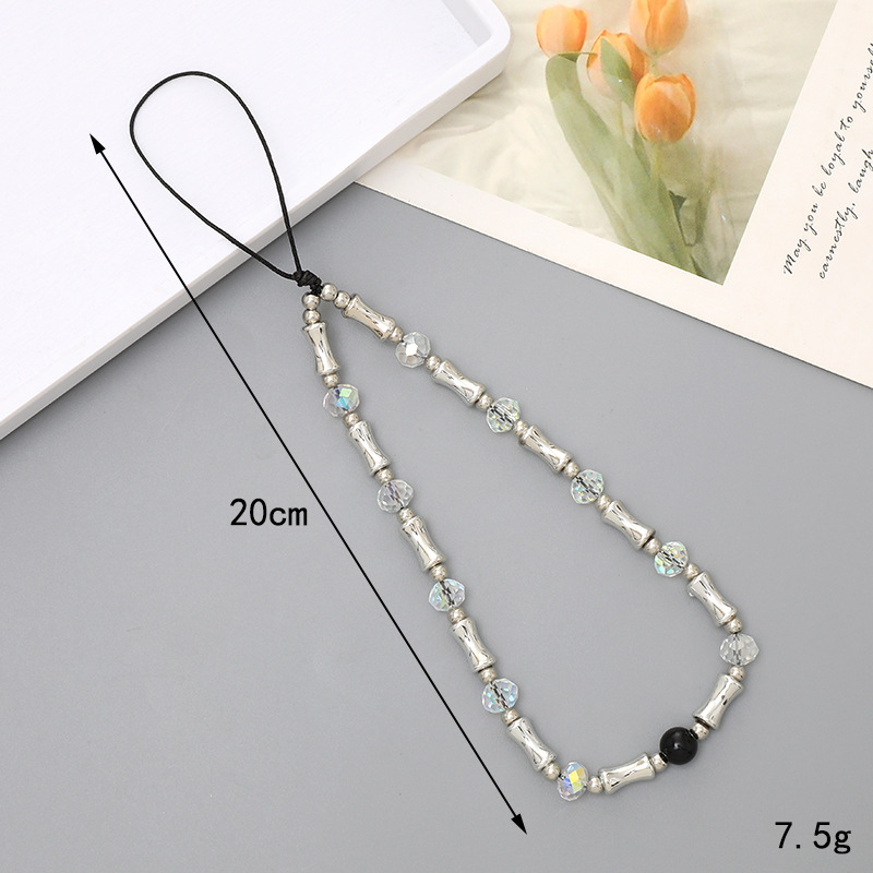 K4164 silver bamboo joint phone chain