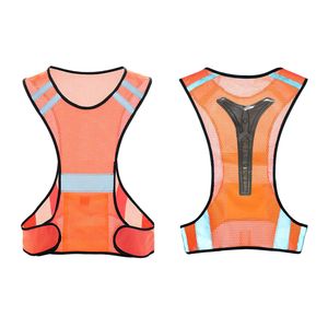Huỳnh Quang Màu Xanh Lá Cây Màu Cam Có Thể Điều Chỉnh LED Nhấp Nháy Hi Viz Đi Bộ Đường Dài Chạy Bộ Đi Bộ Đi Bộ Xe Đạp Xe Đạp Giao Thông An Toàn Phản Quang Vest Khai Thác - Product Image 6