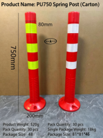 Poteau de signalisation routière flexible en caoutchouc PU, borne de signalisation réfléchissante, cylindre de 450, 800, 1200 mm pour autoroute et parking