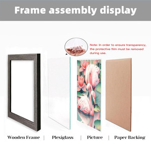 Solid Wood <strong>Frames</strong> <strong>With</strong> Plexiglass <strong>A4</strong> A3 12X1616x20 Wall Picture <strong>Mount</strong> Poster Display Wooden Photo <strong>Frame</strong> - Product Image 2