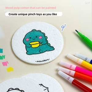 Jouets en éponge de pâte de bois à colorier faits à la main pour enfants Absorption d'eau Houle Art Craft Ensemble de jouets éducatifs - Product Image 2