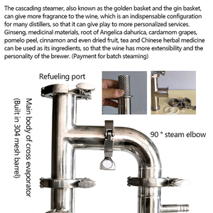 Plaque de cuivre personnalisée en acier inoxydable, tube de condensation en cuivre fixe, panier à <span class=keywords><strong>Gin</strong></span>, chaîne de brillance de lune, visionneuse de <span class=keywords><strong>degré</strong></span> de vin à la vapeur, 20l - Product Image 2