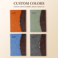 Carnet de notes A5 en cuir PU de luxe, couverture rigide, reliure cousue, logo et couleur personnalisés, cadeau d'affaires pour cadres 2027