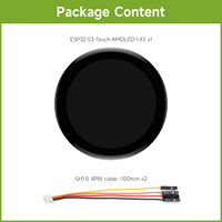 Carte de développement ESP32-S3-Touch-AMOLED-1.43 Waveshare avec écran AMOLED rond de 1,43 pouce, interface QSPI 466x466, 16,7 millions de couleurs A577