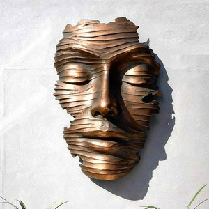 Estatua Gigante de Metal Fundido, Escultura Facial de Bronce, Decoración de Pared, Gran Estatua Artística Abstracta de Bronce Antiguo - Product Image 3