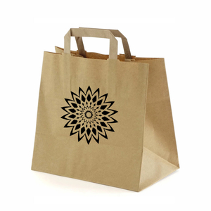 Custom Design Your Own logo Kraft <strong>Bags</strong> with <strong>Handles</strong> Wholesale - Product Image 3
