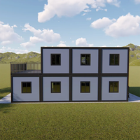 Maison conteneur préfabriquée moderne à deux étages de 40 pieds, personnalisée par SS Factory, avec portes en panneaux sandwich, balcon, appartement duplex extérieur