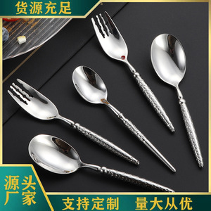 Cuchara y tenedor infantiles de acero inoxidable 316, cuchara creativa para postre con forma de martillo, tenedor para frutas, cuchara de mango corto para bebés. - Product Image 1