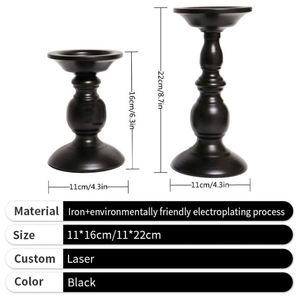 <b>Black</b> Iron Eco-friendly <b>Candlestick</b> Holder for Religious Activities Christmas Wedding Event Party Birthday - Product Image 3