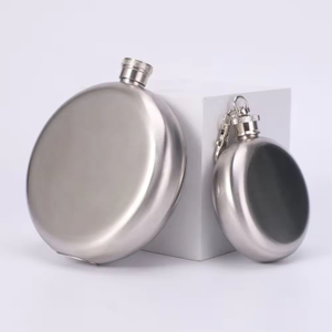 Stainless Steel Men Camping Fits in Jacket Pocket Leakproof Drinking <b>Flask</b> Metal Liquor <b>Flask</b> Portable Pocket Round Whisky <b>Flask</b> - Product Image 2