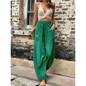 <span class=keywords><strong>Pantaloni</strong></span> Casual da <span class=keywords><strong>Donna</strong></span> Yi di Tendenza, Vestibilità Ampia in <span class=keywords><strong>Viscosa</strong></span>, Gamba Larga, Tinta Unita <span class=keywords><strong>con</strong></span> Tasche - Product Image 4
