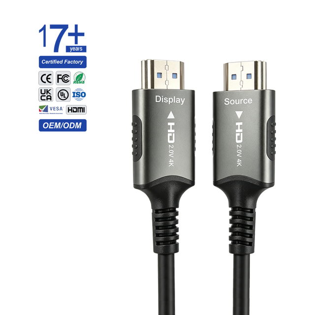 4K 60Hz AOC Optical Fiber HDMI 2.0 Cable 10M-100M Long Distance 18Gbps Bandwidth Twisted Pair Shield PVC Jacket for PC Laptop
