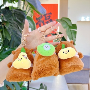 <span class=keywords><strong>Porte</strong></span>-<span class=keywords><strong>clés</strong></span> <span class=keywords><strong>animaux</strong></span> en peluche doux Kawaii Fluffy Capibara Juguete Fashion Bag Charm Capybara Plush Toy Pendentifs Peluche Capivara Gift - Product Image 5