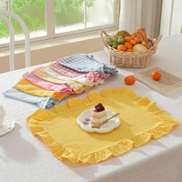 Sets de table en tissu de coton, décoration de table, sets de table ronds/rectangulaires, couleur unie, sets de table pour table à manger, 30x45cm