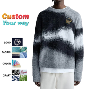 Fabricant de pulls à col roulé personnalisés pour hommes pullover jacquard tricoté mohair pull en tricot pour hommes hiver pull en mohair pour hommes - Product Image 1
