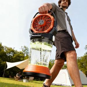 Ventilador Portátil Dobrável com Bateria de 10000 mAh, Ventilador USB Recarregável para Uso Externo com Função de Névoa e Power Bank para Camping - Product Image 2