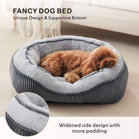 Lit pour chien en peluche de luxe, lit orthopédique pour animaux de compagnie, pour chiens de petite et moyenne taille, lavable, rond, pour chiots et chats, tapis de couchage doux et chaud, pour intérieur