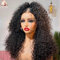 Perruque brésilienne naturelle Jerry Curly HD à dentelle complète, perruque frontale transparente en cheveux humains vierges pour femmes, vente en gros à prix réduit