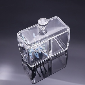 Transparent <span class=keywords><strong>De</strong></span> <span class=keywords><strong>Bureau</strong></span> En Plastique Boîte <span class=keywords><strong>De</strong></span> Coton-Tige Trombones Organisateur Boîte en Coton Avec Couvercle - Product Image 2