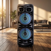 Enceinte sans fil ABS-8207 à double woofer, basses puissantes, RGB, pour fêtes, DJ, extérieur, logo personnalisé en usine, livraison en 7 jours, nom BT personnalisé
