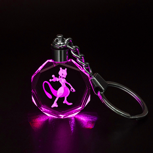 Porte-clés en cristal vierge de haute qualité, logo personnalisé, <span class=keywords><strong>pokeball</strong></span> LED, lumière clignotante 3d, gravure laser, porte-clés en verre cristal - Product Image 2