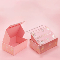Boîte d'expédition en carton ondulé avec revêtement UV gaufré, blanc, bleu, rose, logo personnalisé pour emballage cadeau, cosmétique, boîte en papier