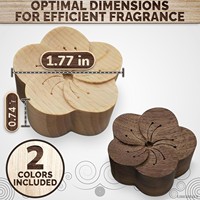 Aote Model 1 2 Pcs Diffuser Minyak Esensial Mobil Bentuk Bunga Kayu yang Dapat Digunakan Kembali, Klip Ventilasi Magnetik, Penyerap Minyak Aroma Kustom