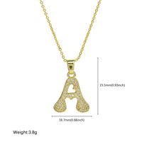 Collar inicial-Colgante de corazón de Zirconia cúbica con 26 letras Choice 18K Chapado en oro Nombre personalizado Regalo de joyería para mujer