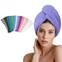 Serviettes de cheveux de luxe personnalisées avec logo, en tissu éponge microfibre, turban pour cheveux bouclés, serviette de séchage pour cheveux bouclés