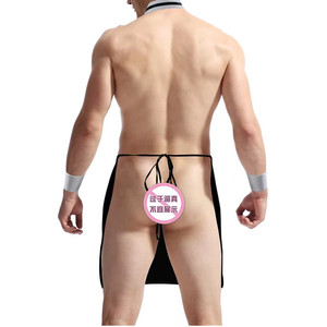 Costume d'homme sexy avec tablier en simili cuir noir pour une tenue séduisante - Product Image 5