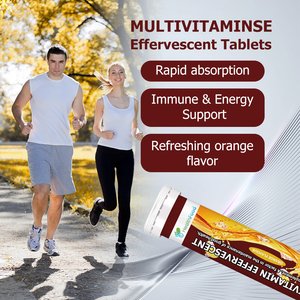 Comprimés effervescents multivitaminés en direct d'usine avec vitamine C pour soutenir l'immunité et l'énergie, saveur orange - Product Image 6