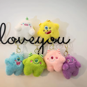 <b>Small</b> Monster Plush Toy Keychain Doll <b>Bag</b> Accessory, Suitable As a Gift for Boys and Girls on Festivals - Product Image 1