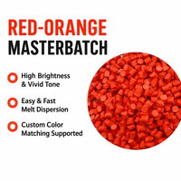 Masterbatch Orange en Stock pour Moulage par Injection Polyvalent, Films Soufflés en Plastique PP PE, Plaques ABS PET Haute Concentration, Facile à Utiliser