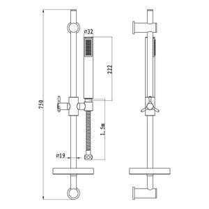 Juego de Accesorios de Baño Premium Oristano, Barra de Ducha Completa - Product Image 2
