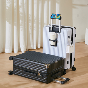 <span class=keywords><strong>Valise</strong></span> personnalisée en ABS de 20/24/28 pouces avec poignée rétractable, <span class=keywords><strong>valise</strong></span> de voyage légère, roues à 360° et porte-gobelet - Product Image 2