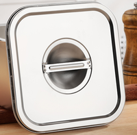 Conteneur de stockage d'assaisonnements portable en acier inoxydable épaissi de 18 cm avec couvercle