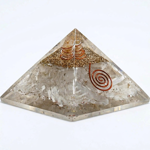 Pirámide de Orgón de Selenita Hecha a Mano, con Cristales Blancos Naturales, Pirámide de Orgonita con Piedras Preciosas para Meditación, Decoración del Hogar, Venta al Por Mayor - Product Image 1