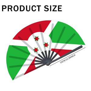 Abanicos Plegables de Bambú con la Bandera de Burundi al por Mayor, Abanico de Mano para Carnaval, Boda, Festival, Fiesta, Agencia de Viajes - Product Image 2