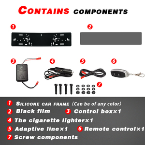 Support de <span class=keywords><strong>plaque</strong></span> d'<span class=keywords><strong>immatriculation</strong></span> discret pour l'UE avec film électronique teinté en silicone pour la protection de la vie privée, pour utilisation en salon automobile, avec couvercle de protection anti-brouillard télécommandé - Product Image 5