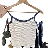 Débardeur sexy moulant en coton pur tricoté style Brandy BM, ajouré, court et sans manches, le plus vendu pour femme