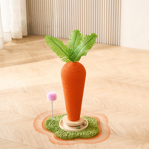 Griffoir pour chat Gain Stocked en sisal et bois, avec plateau tournant et motifs <span class=keywords><strong>carotte</strong></span> et champignon - Product Image 3