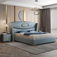 चारपाई की अगली पीठ के लिए डबल आकार बिस्तर आधुनिक सरल लक्जरी उच्च गुणवत्ता बेडरूम फर्नीचर