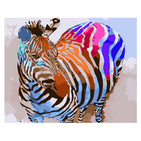 40*50cm DIY Peinture à l'huile numérique sans cadre Série d'animaux colorés Peinture par numéros
