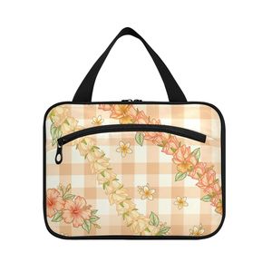 Bolsa de Maquillaje Puakenikeni Palaka Estampada al por Mayor, Bolsa de Cosméticos Portátil con Logotipo Personalizado, Bolsa de Aseo de Gran Capacidad para Viajes - Product Image 1