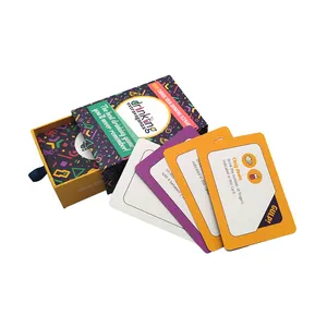 مضحك مخصص الطباعة الفضة حواف التداول بطاقة الألعاب مع حزمة جيب لعبة ألواح مخصصة اللعب بطاقات