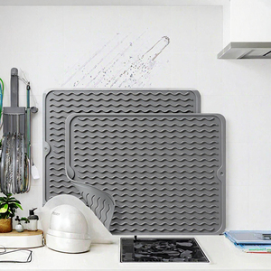 ORIGINAL <b>Silicone</b> Non Slip Dish Drying Mat Heat Resistant Reusable Drainage <b>Pad</b> for Kitchen Counter - Product Image 3
