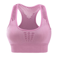 Soutien-gorge de sport sans coutures, sans fil, à séchage rapide, anti-transpiration, haute maintien, avec découpes, en Spandex/Nylon, bretelles non ajustables