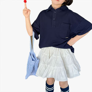 Nouvelle collection été 2026 : Polo coréen pour enfants, style preppy décontracté, avec lettres au dos, manches courtes, pour garçons et filles, haut polyvalent - Product Image 1