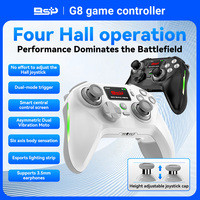 Manette de jeu sans fil G8 avec quatre joysticks à effet Hall, hauteur réglable et écran intelligent pour PC/Switch/PS4/Android/iOS